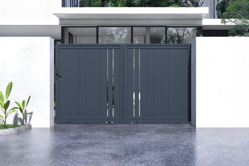 Puerta corredera 3m GIONA H.180 aluminio gris Liquidación