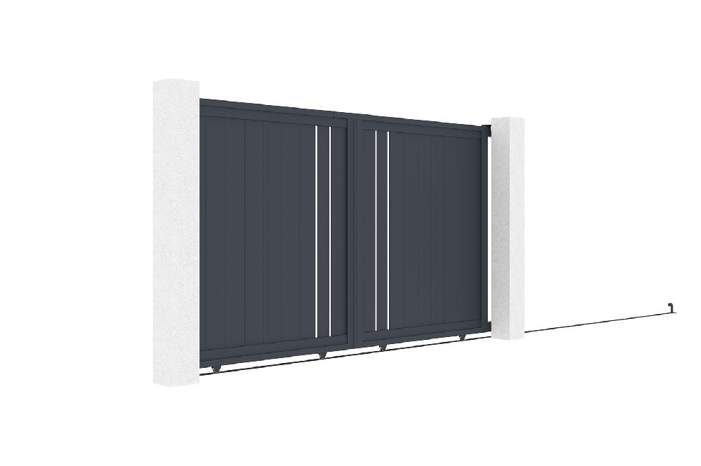 Puerta corredera 3m GIONA H.180 aluminio gris Liquidación