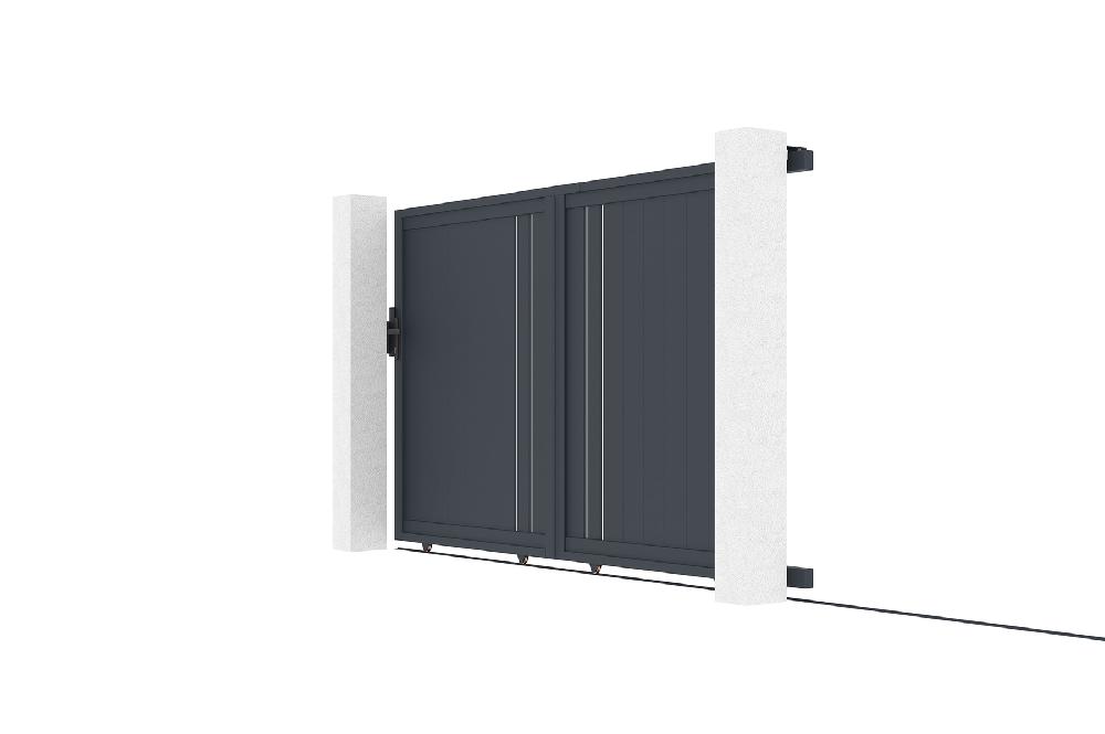 Puerta corredera 3m GIONA H.180 aluminio gris Liquidación