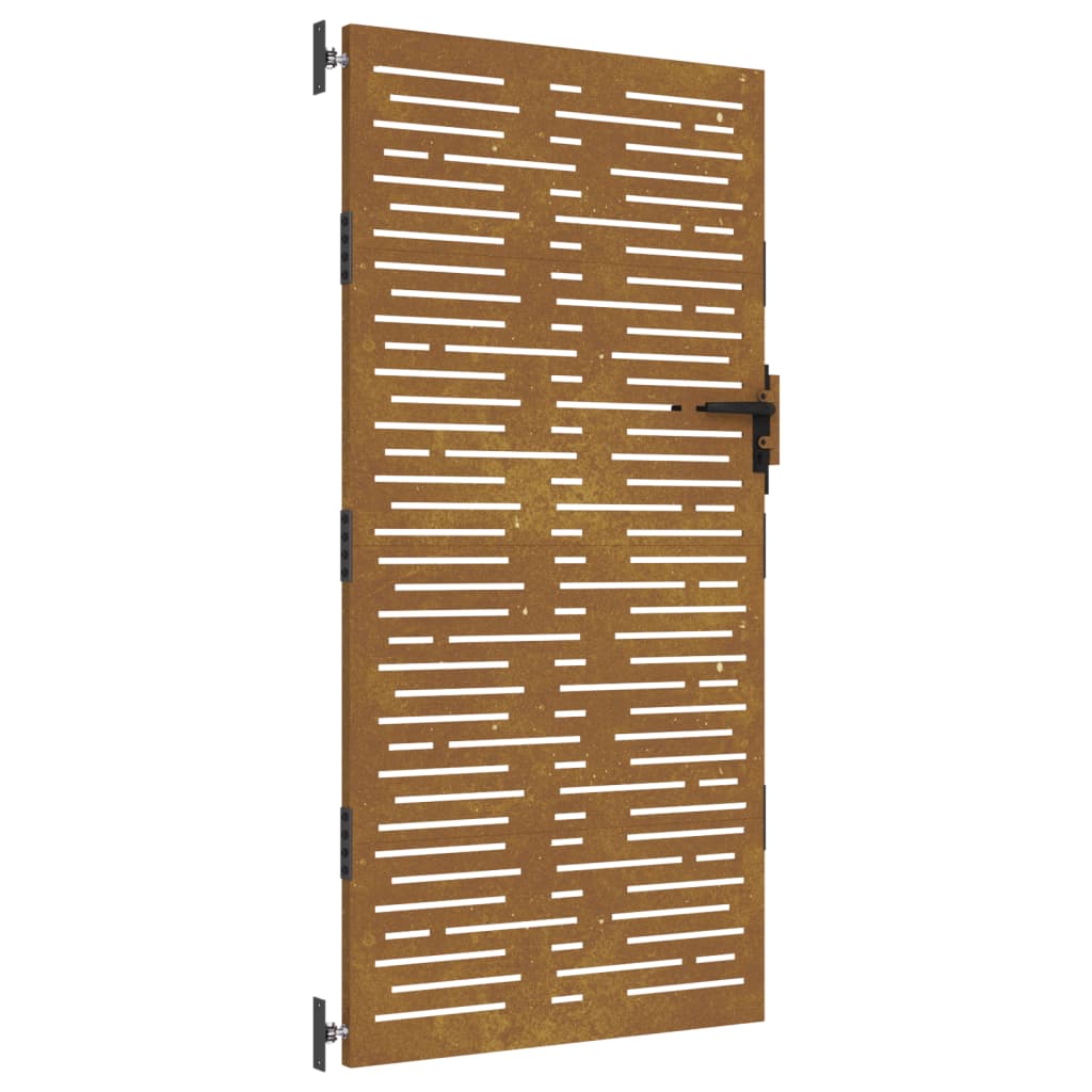 Maison Exclusive - Puerta de jardín acero corten diseño cuadrado 85x175 cm Mejor oferta