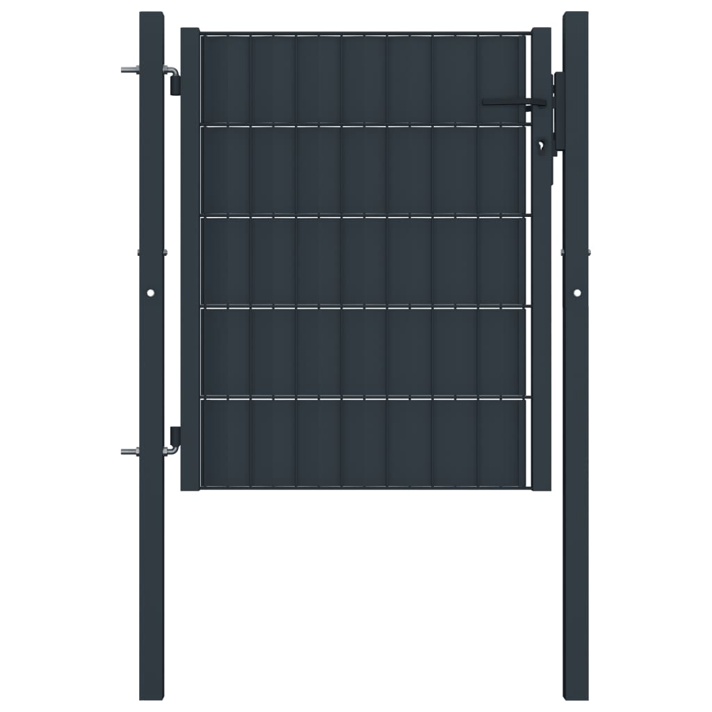 Puerta de jardín | Puerta de valla de PVC y acero gris antracita 100x81 cm CFW81394 Rebajas online