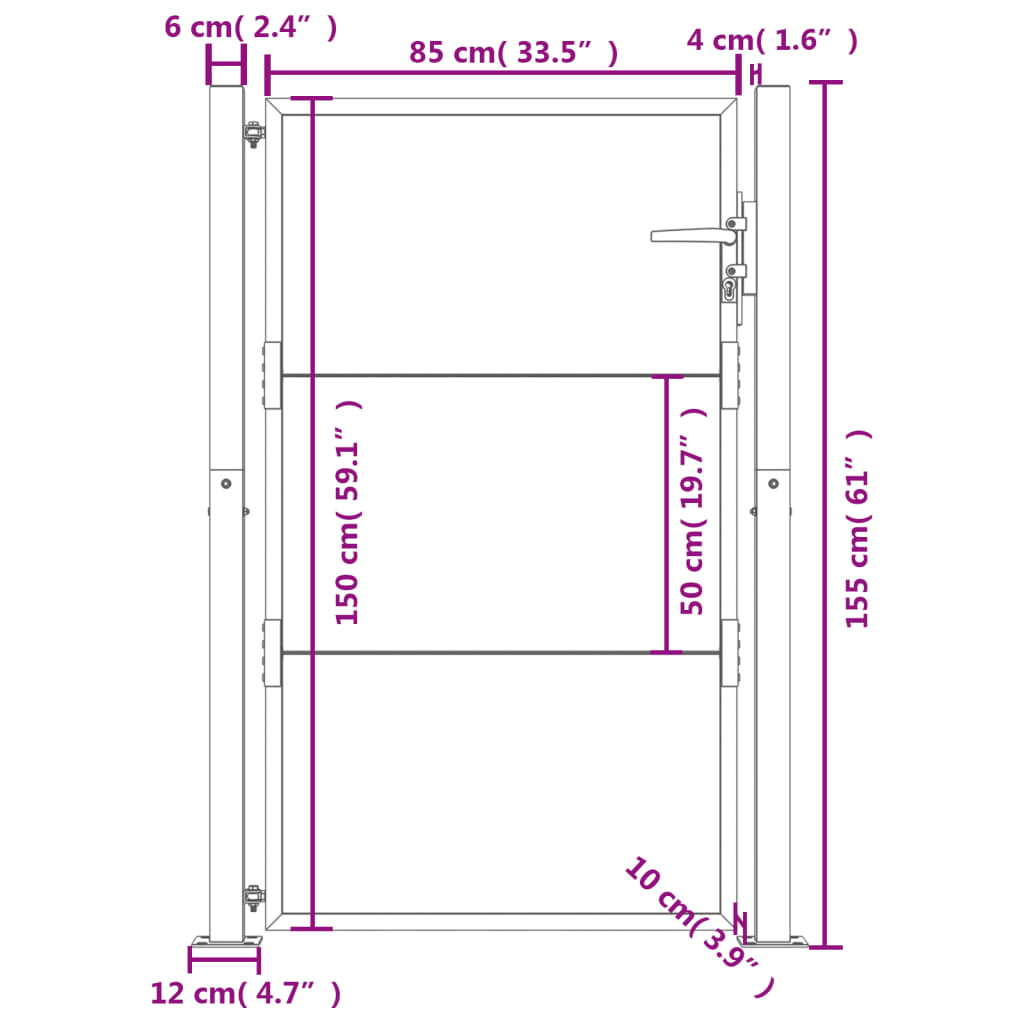 vidaXL Puerta de jardín acero corten 105x155 cm Envío gratis