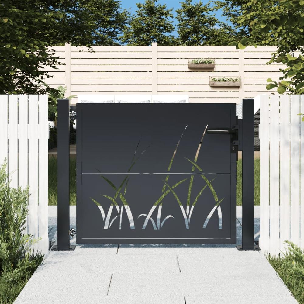 Maison Exclusive - Puerta de jardín acero gris antracita diseño Maison Exclusive - erba 105x105 cm