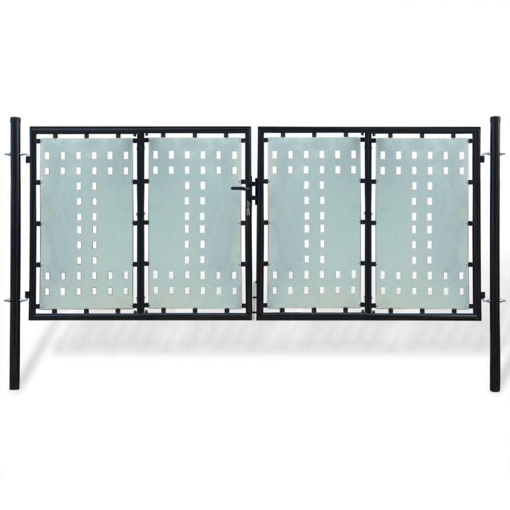 vidaXL Puerta de valla de jardín negra 300x175 cm