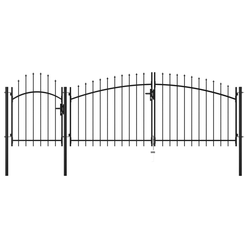 vidaXL Puerta de jardín de acero negro 1 5x4 m