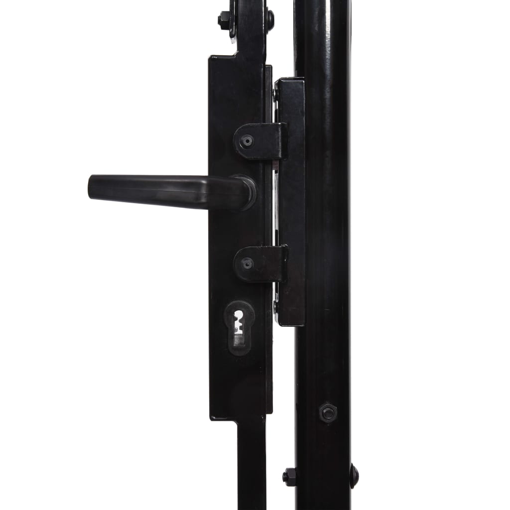 vidaXL Puerta de jardín de acero negro 1 5x4 m Último día