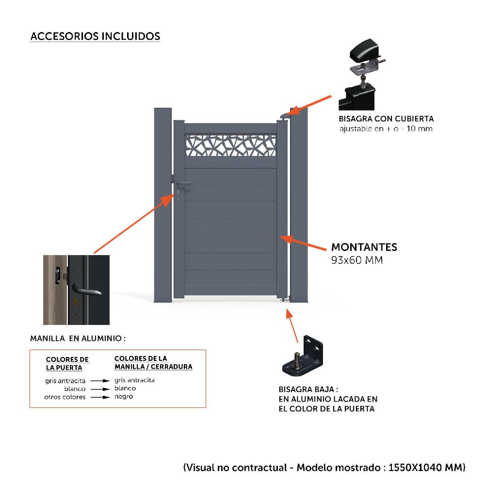 Puerta peatonal KLOS UP de aluminio blanco 99x170.5 cm Promoción por tiempo limitado