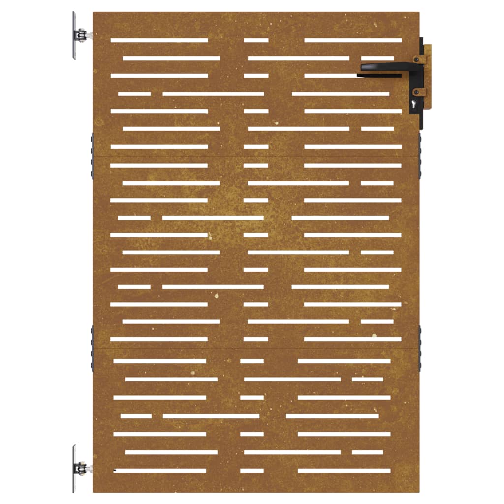 Puerta de jardín | Puerta para valla acero corten diseño cuadrado 85x125 cm CFW31730 Oferta especial de fábrica
