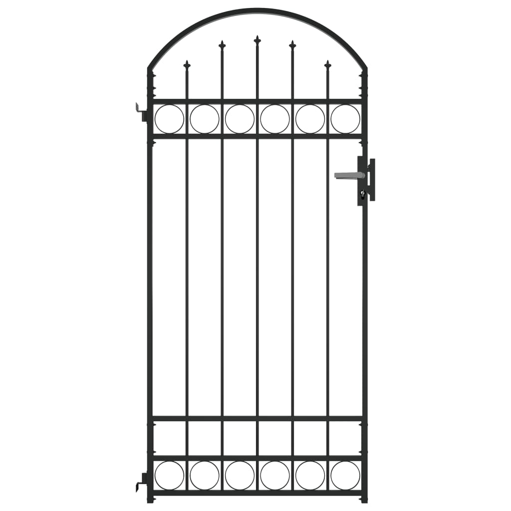 Maison Exclusive - Puerta de jardín con arco de acero negro 89x200 cm