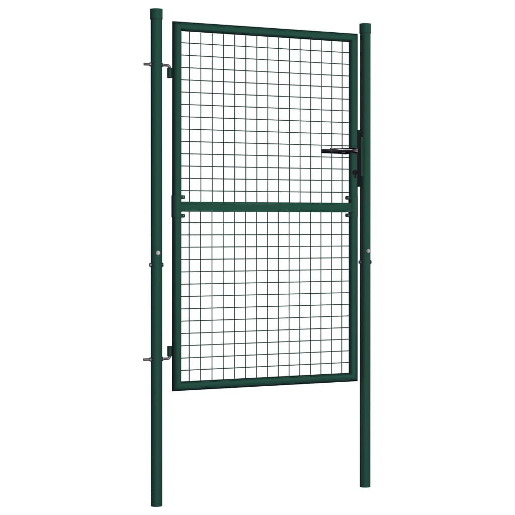 Puerta de jardín | Puerta de valla de acero verde 100x125 cm CFW11666