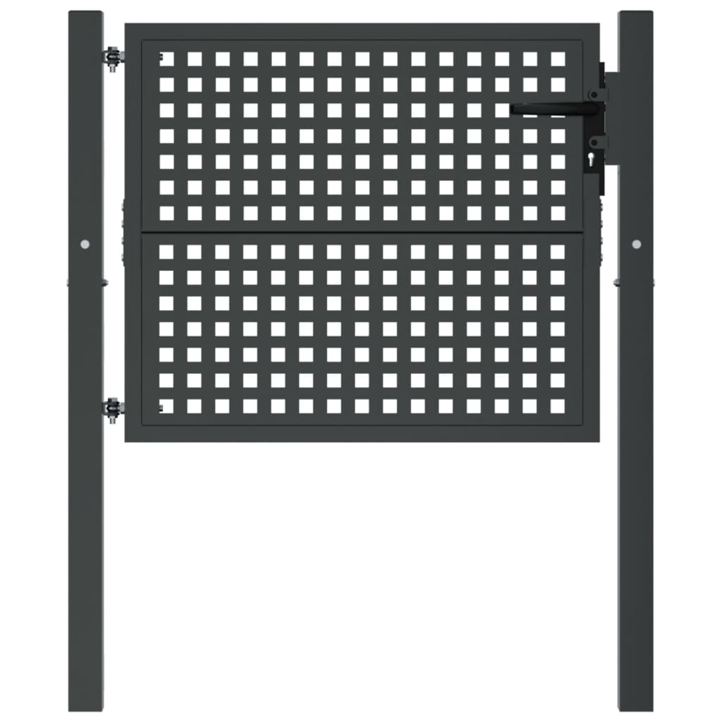 Puerta de jardín | Puerta para valla acero gris antracita 105x125 cm CFW64772 Ahorra y exporta