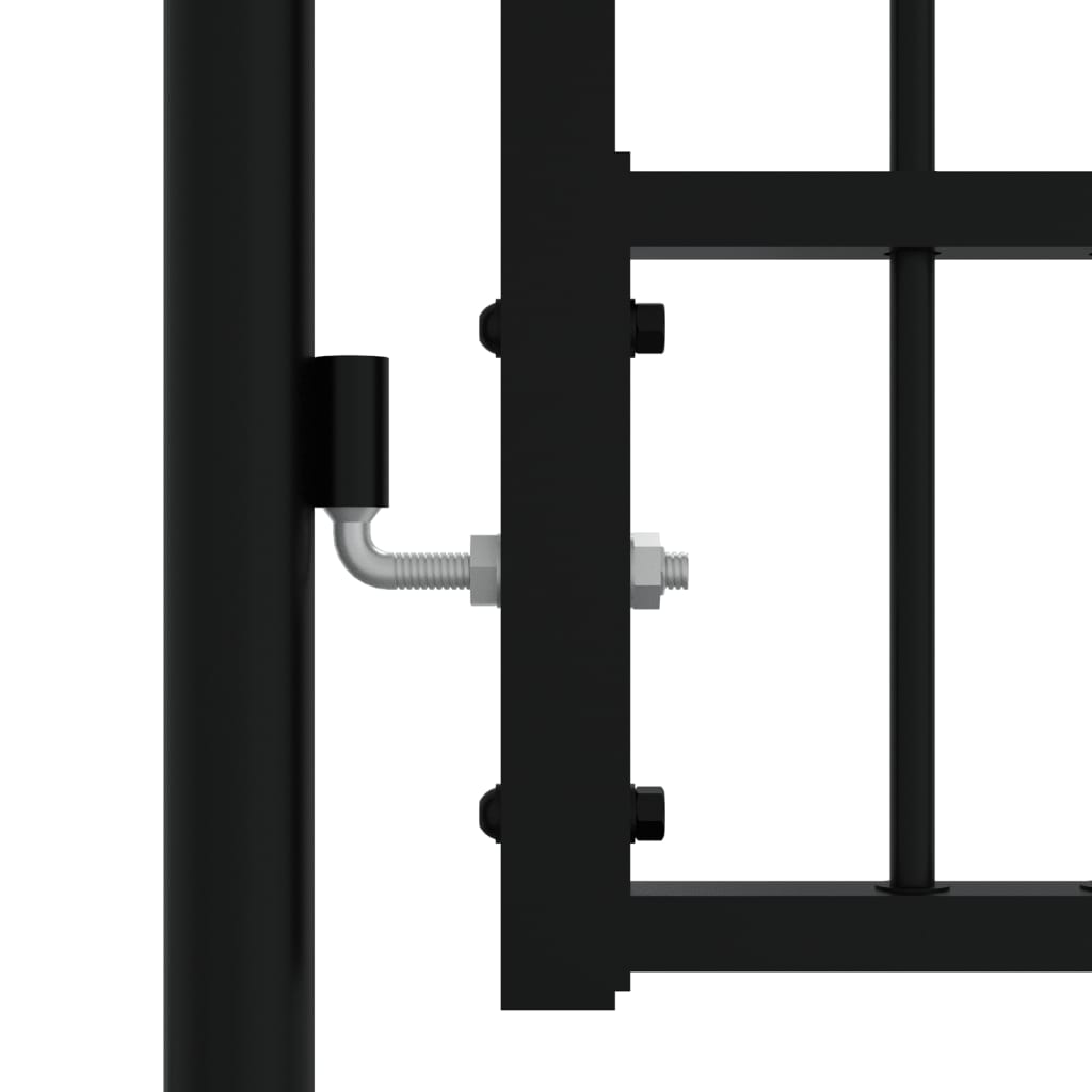 vidaXL Puerta de valla punta lanza acero recubierto negro 305x223cm En oferta