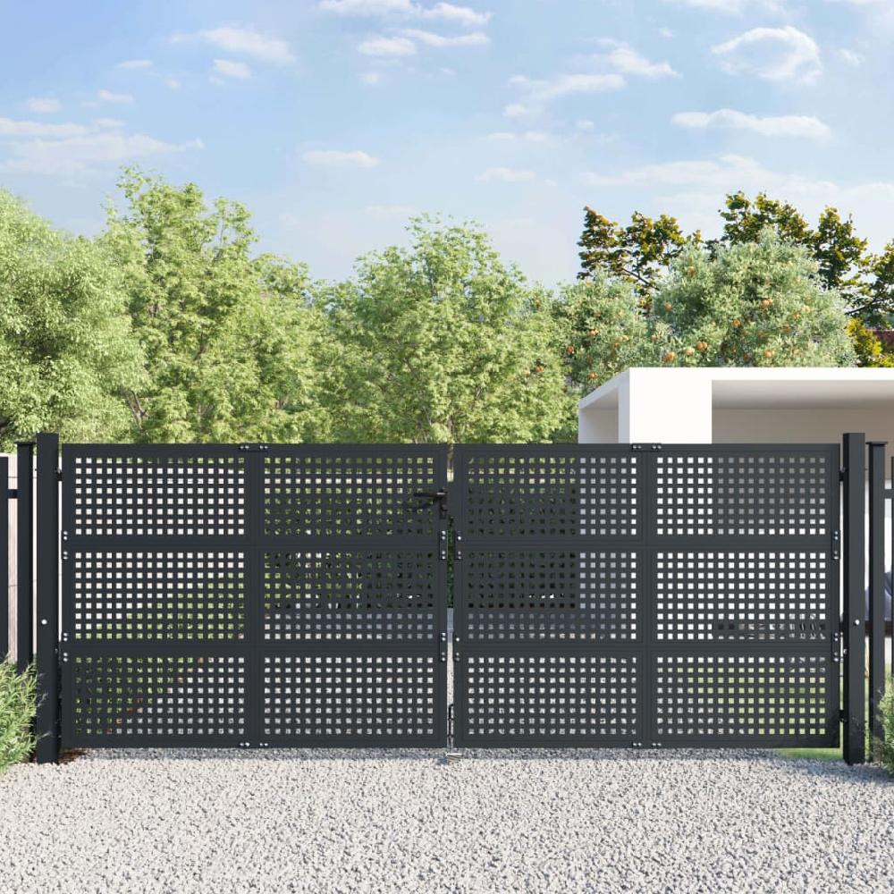 Puerta de jardín antracita 400x125 cm acero