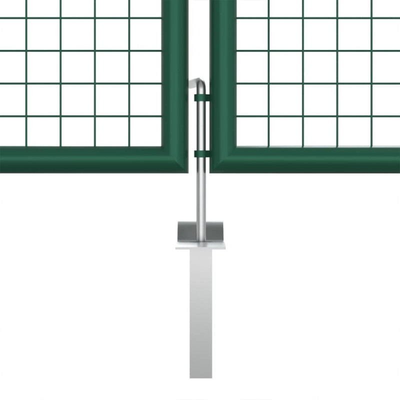 vidaXL Puerta de malla de jardín acero verde 390x125 cm Última moda