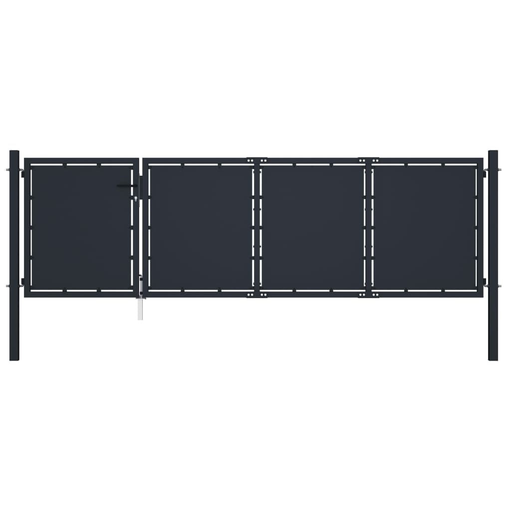 Puerta de jardín Acero 350 x 75 cm Antracita