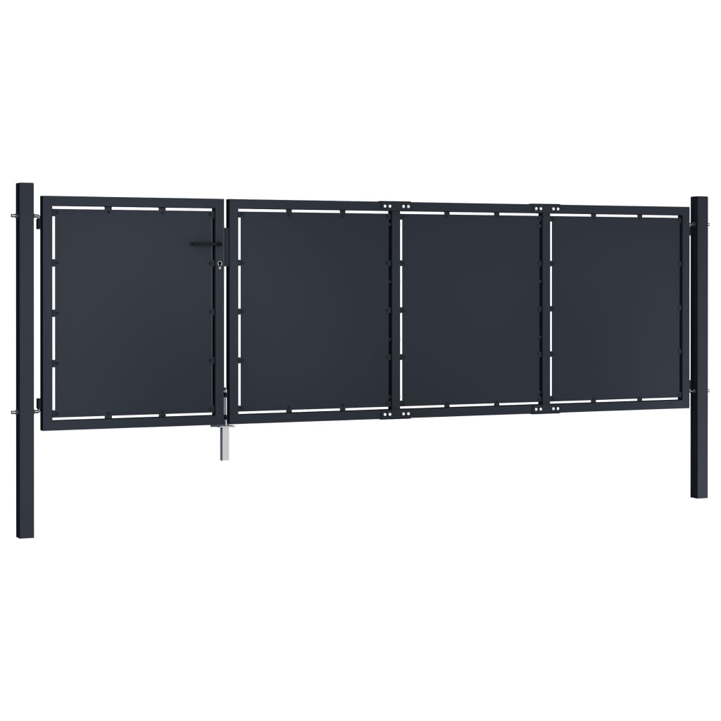 Puerta de jardín Acero 350 x 75 cm Antracita Grandes ahorros