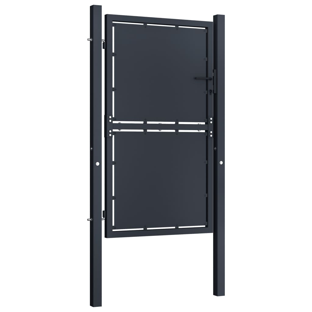 Puerta de jardín Acero 100 x 175 cm Antracita Devoluciones gratuitas