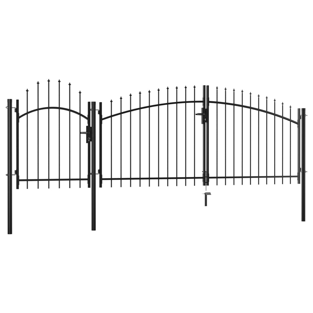 Puerta de jardín Acero 2 x 4 m Negro En línea