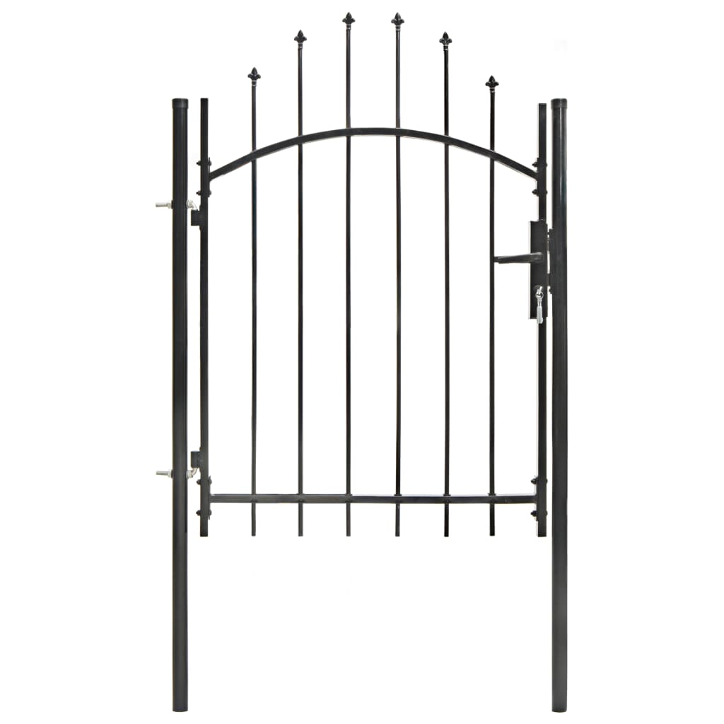 Puerta de jardín Acero 1 x 1 75 m Negro