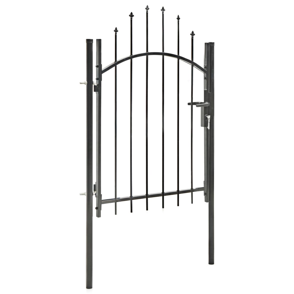 Puerta de jardín Acero 1 x 1 75 m Negro Outlet