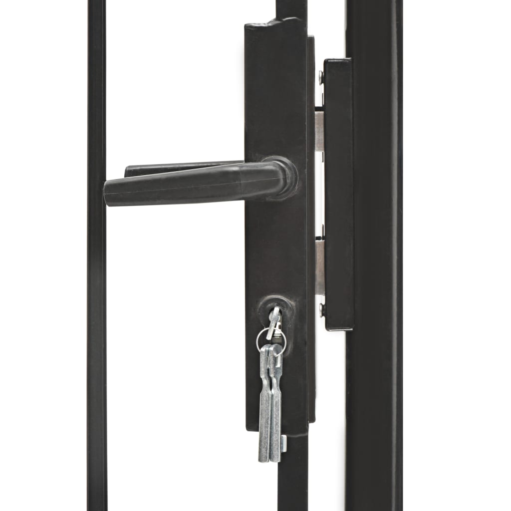 Puerta de jardín Acero 1 x 1 75 m Negro Outlet