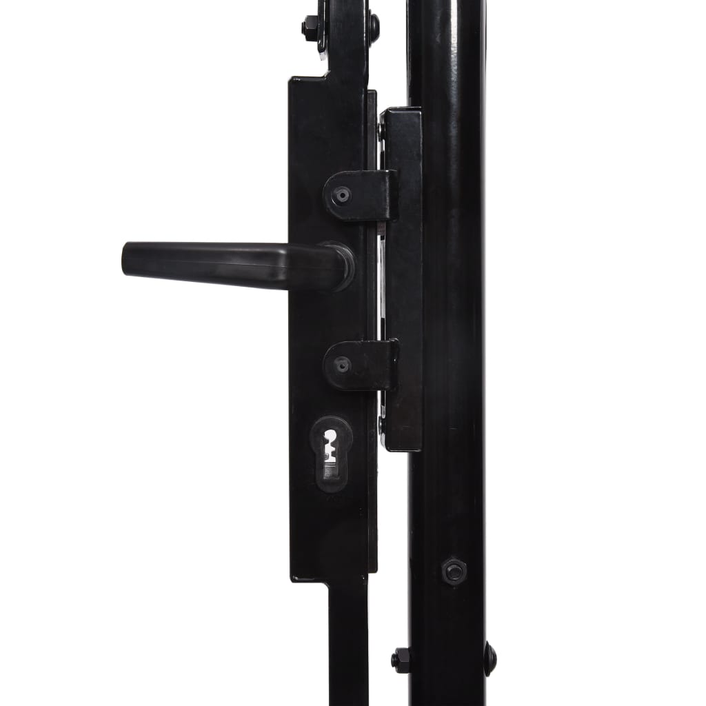Puerta de jardín Acero 2 25 x 4 m Negro Rebajas