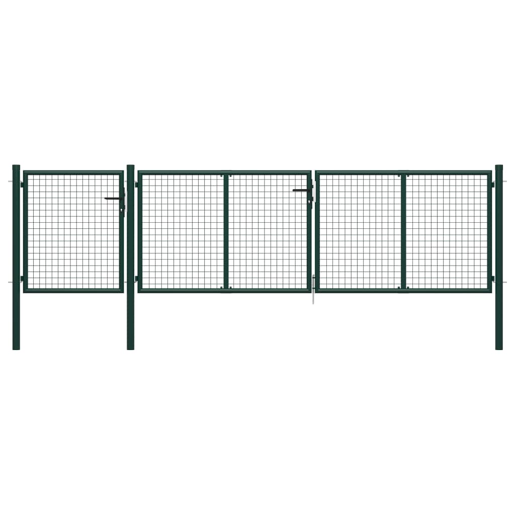Puerta de jardín Acero 400 x 75 cm Verde