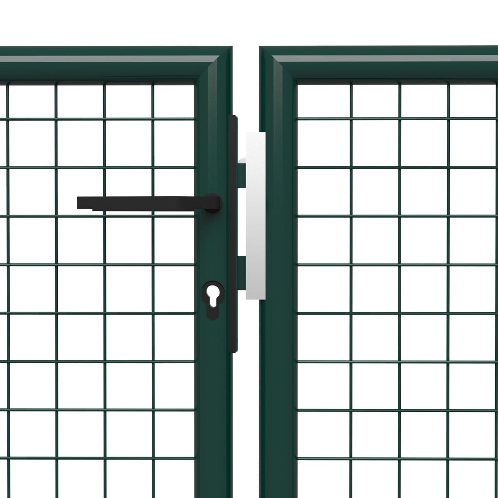 Puerta de jardín Acero 400 x 75 cm Verde Venta caliente