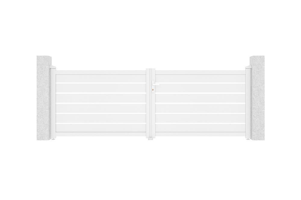 Puerta abatible 3 5m VOGEL H.120 aluminio blanco