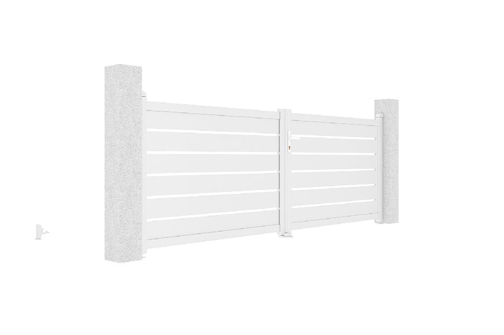 Puerta abatible 3 5m VOGEL H.120 aluminio blanco Gran oferta