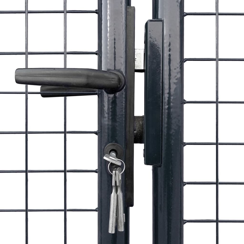 vidaXL Puerta de malla de jardín acero galvanizado gris 289x200 cm Rebajas baratas