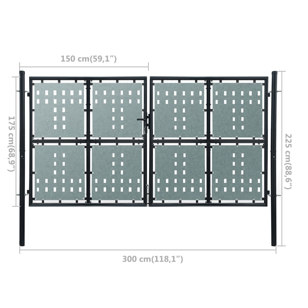 vidaXL Puerta de valla de jardín negra 300x225 cm Los más vendidos