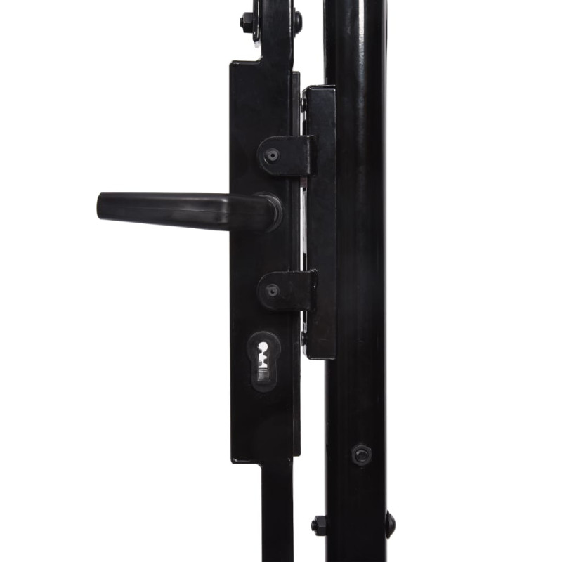 vidaXL Cancela de valla con una puerta y puntas acero negro 1x1 2 m Ventas relámpago