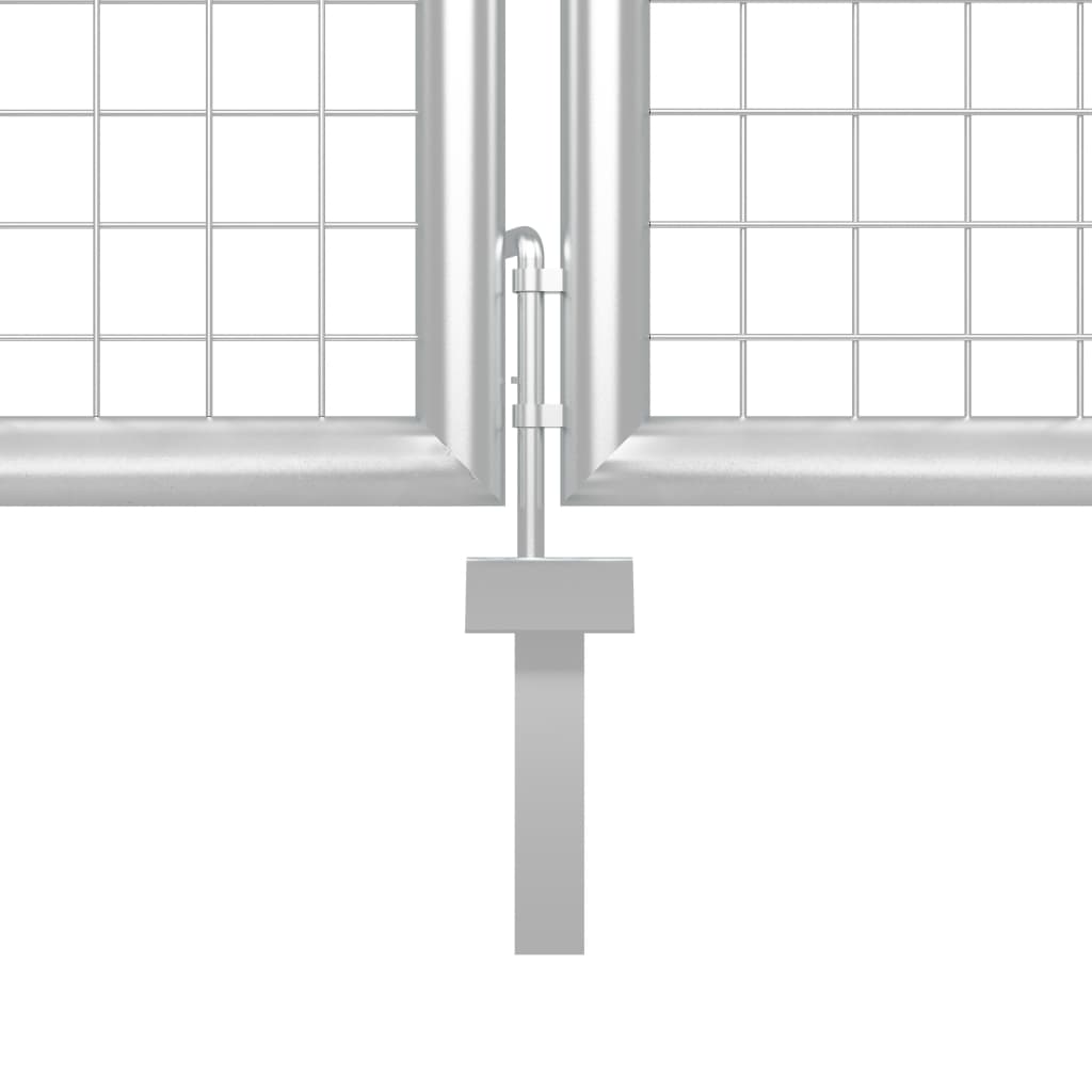 vidaXL Puerta de jardín de acero plateado 400x100 cm Descuento