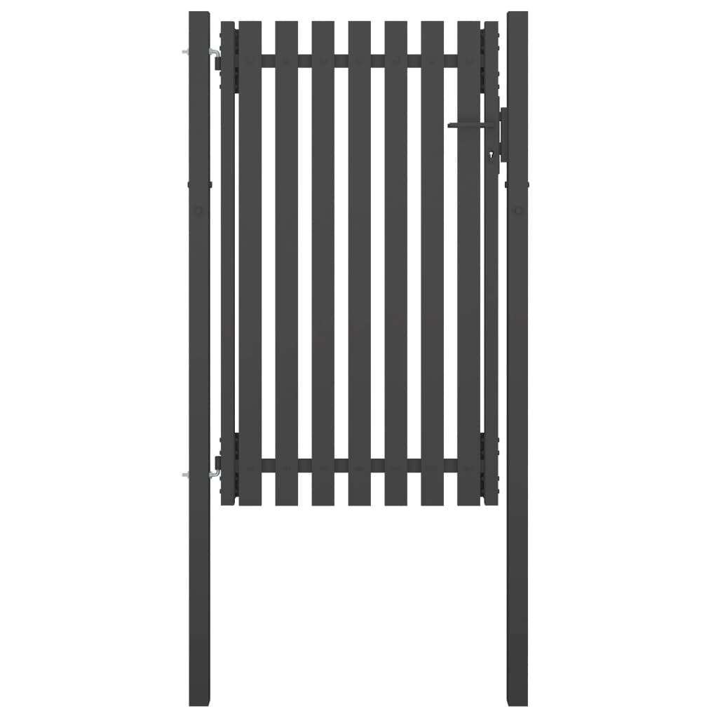 vidaXL Puerta de valla para jardín de acero gris antracita 1x2 cm