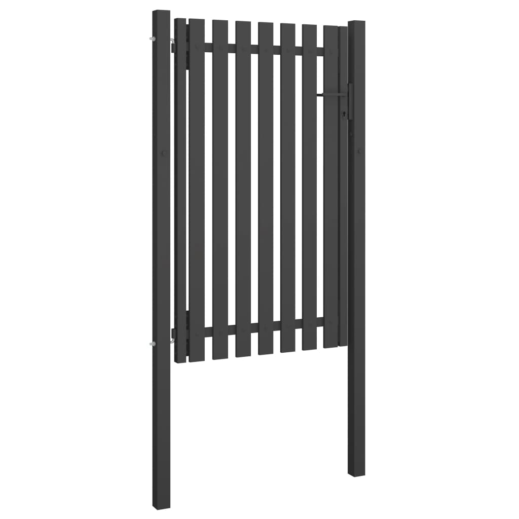 vidaXL Puerta de valla para jardín de acero gris antracita 1x2 cm Tienda