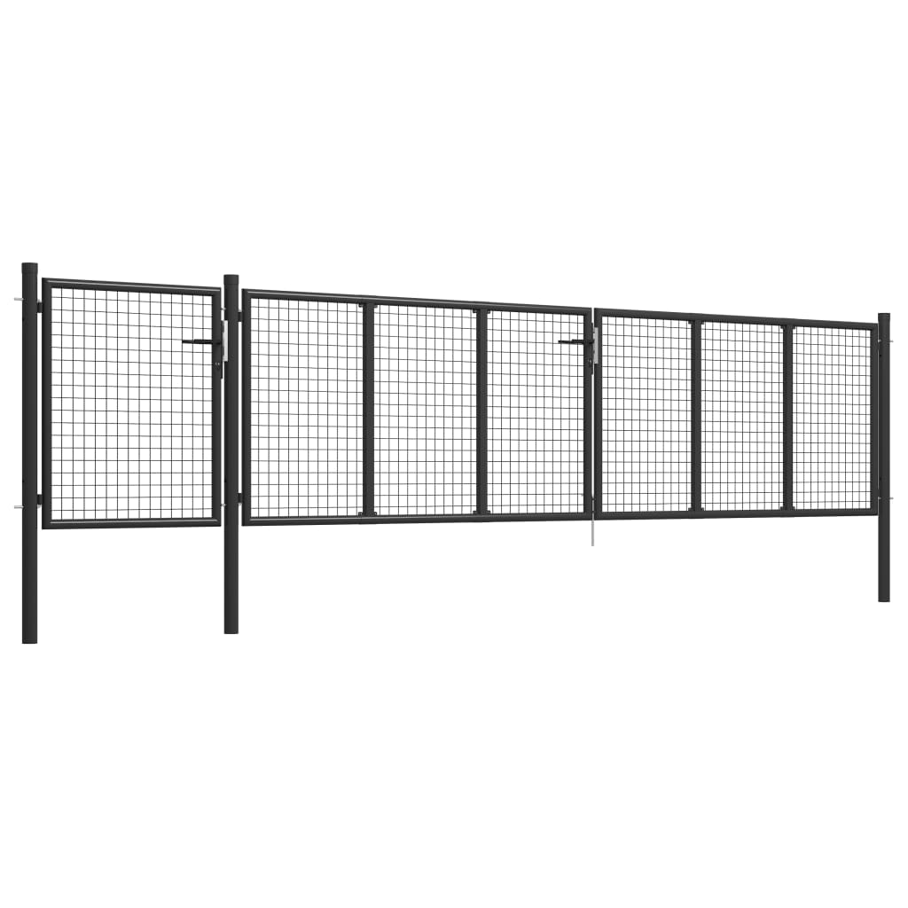 vidaXL Puerta de jardín de acero gris antracita 500x100 cm Mejor oferta