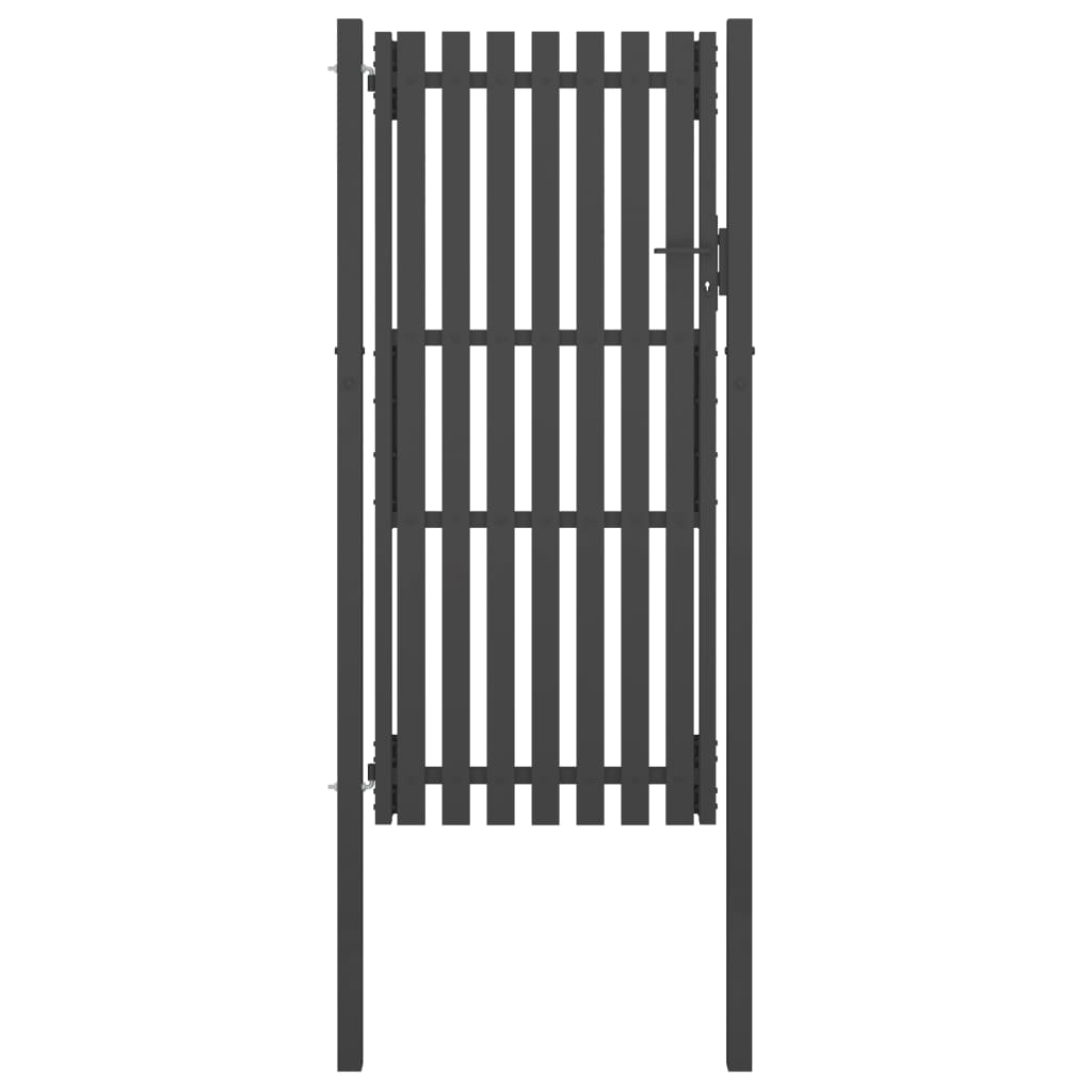 vidaXL Puerta de valla del jardín de acero gris antracita 1x2 5 cm