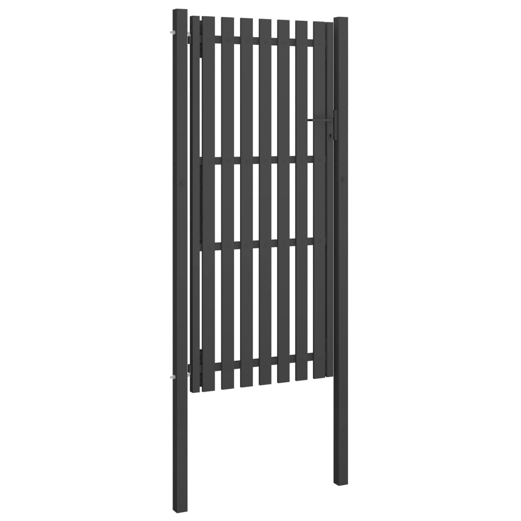 vidaXL Puerta de valla del jardín de acero gris antracita 1x2 5 cm Rebajas online