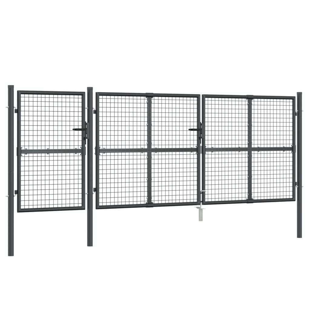 vidaXL Puerta de malla de jardín acero galvanizado antracita 400x175cm Oferta especial