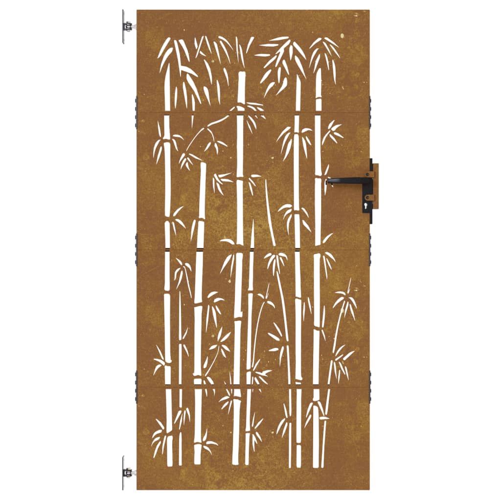 vidaXL Puerta de jardín acero corten diseño bambú 85x175 cm Solo hoy