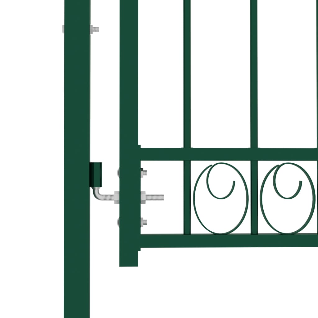 vidaXL Puerta de jardín con arco superior acero verde 100x100 cm Oferta especial de fábrica