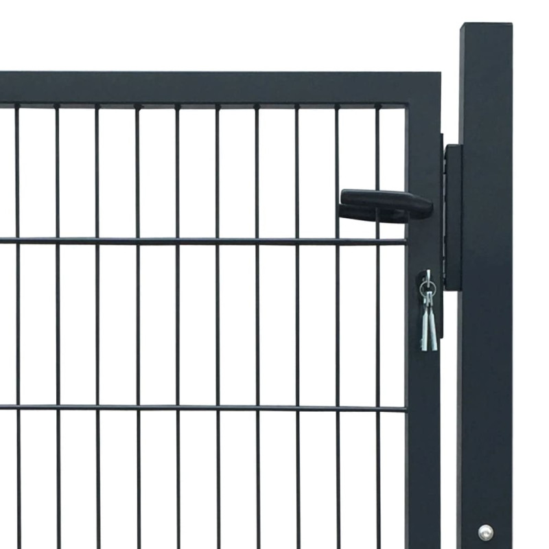 vidaXL Puerta de valla metálica acero gris antracita 105x150 cm Solo queda un día