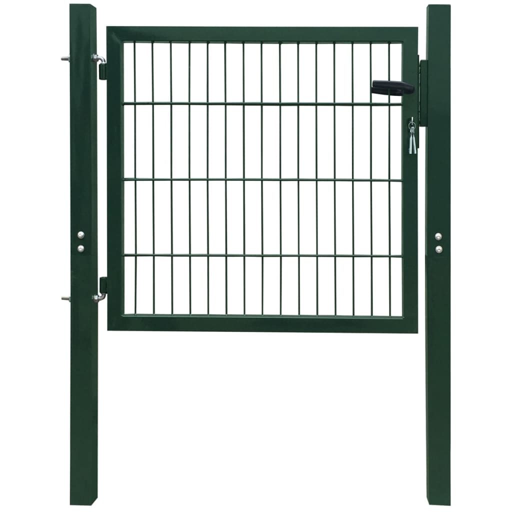 vidaXL Cancela de valla 2D individual verde 106x130 cm