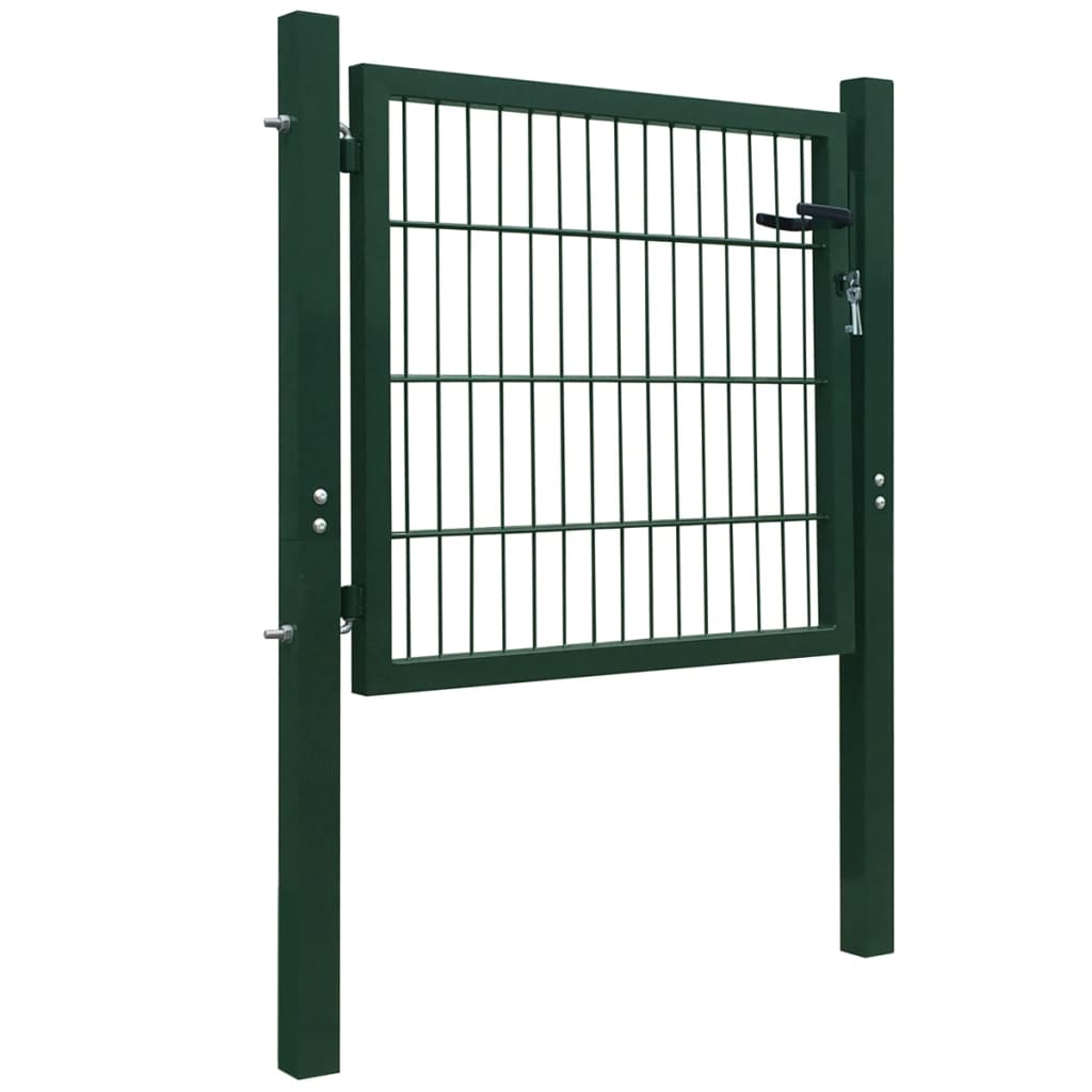 vidaXL Cancela de valla 2D individual verde 106x130 cm Grandes descuentos