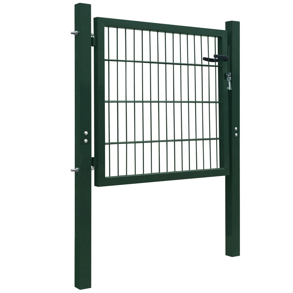 vidaXL Puerta de vallado de acero verde 105x150 cm Tienda de fábrica