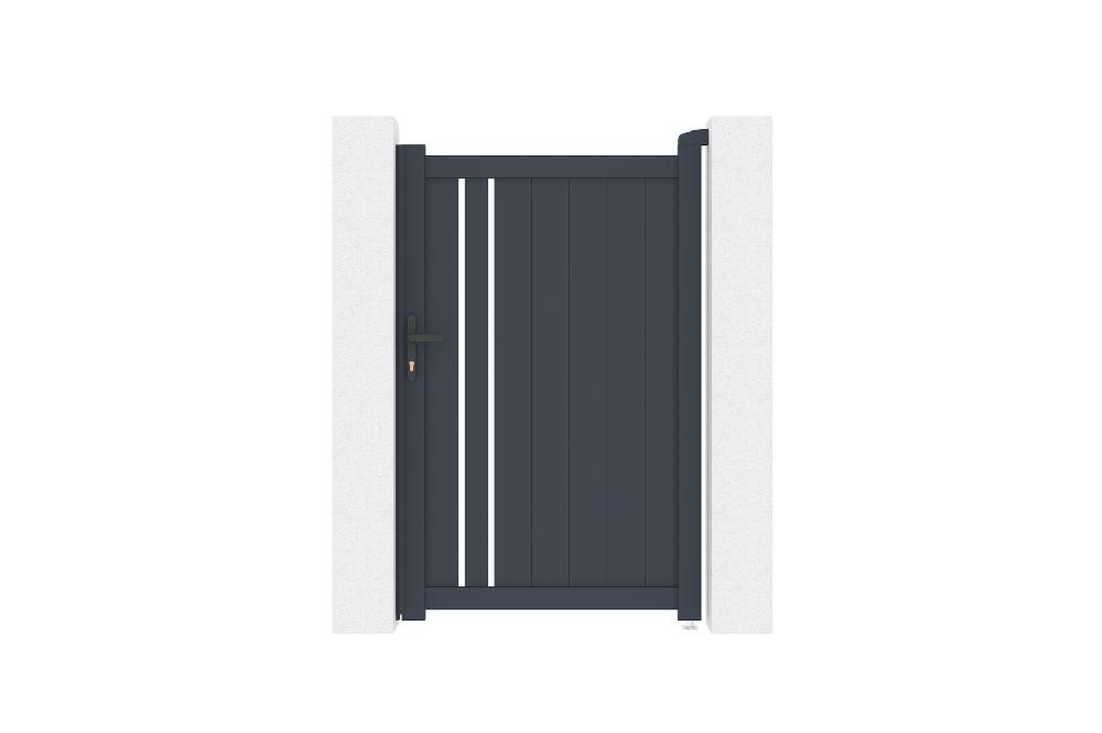 Puerta abatible 3 5x1 6m GIONA + Puerta GIONA H.1 6m gris Precios de Black Friday