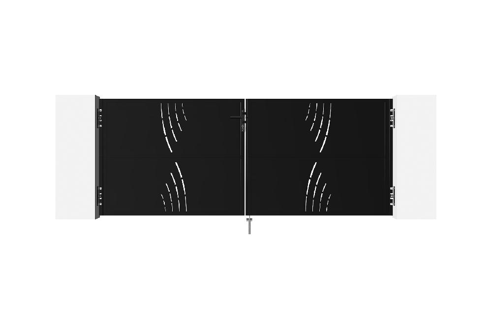 Puerta abatible de hierro 3x1 2m NALI VELETA NEGRO MATE Devoluciones gratuitas