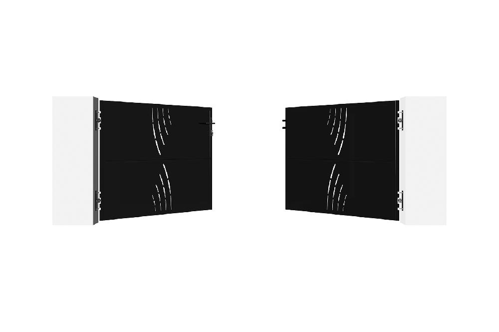 Puerta abatible de hierro 3x1 2m NALI VELETA NEGRO MATE Devoluciones gratuitas