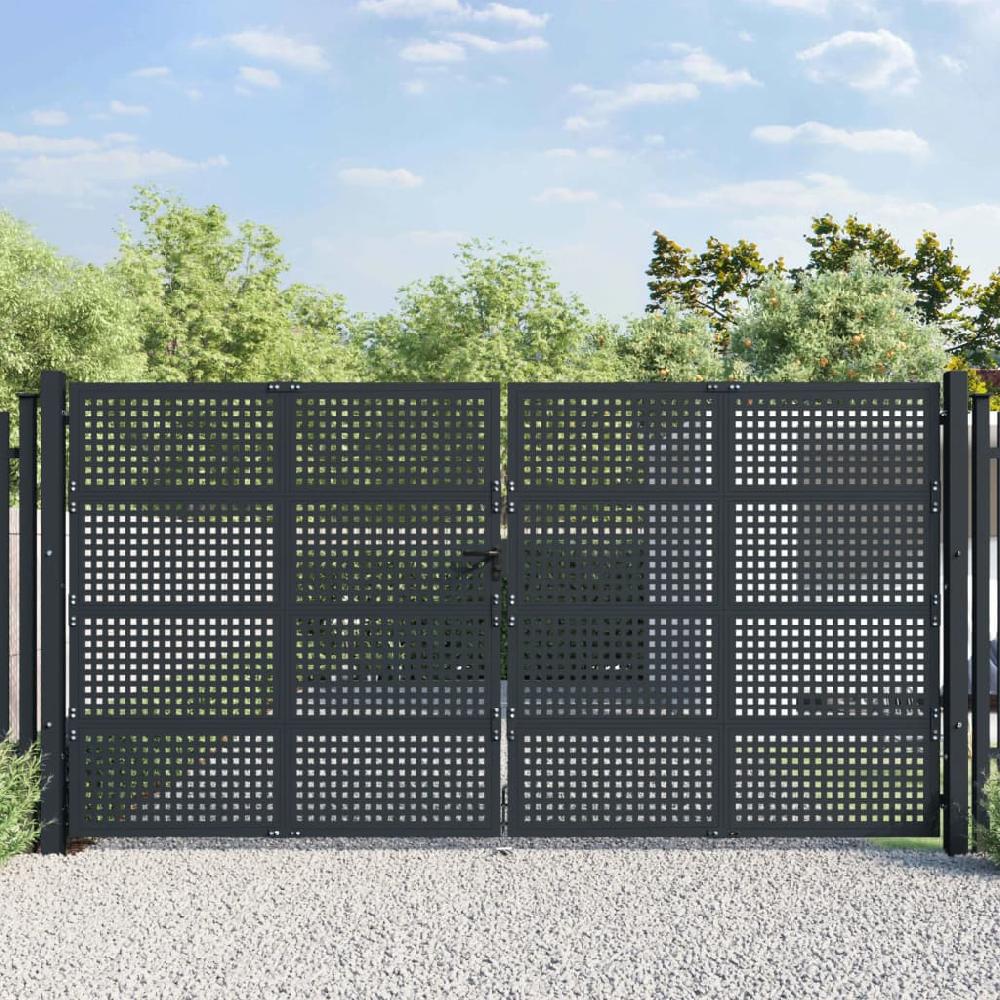 Puerta de jardín antracita 400x175 cm acero